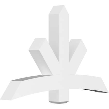 Ekena Millwork Alberta Architectural Grade PVC Gable Bracket, 60"W x 37 1/2"H x 6"D x 6"F, 15/12 Pitch GBP060X38X0606ALB00